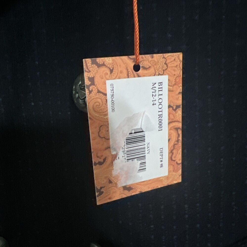 TALLIA Navy Wool Blend Coat Young Men's Size M 12-14 . MSRP $195. NWT - Picture 4 of 12